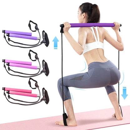 Fitness Yoga Pilates Bar Stick Cross fit Resistance Bands