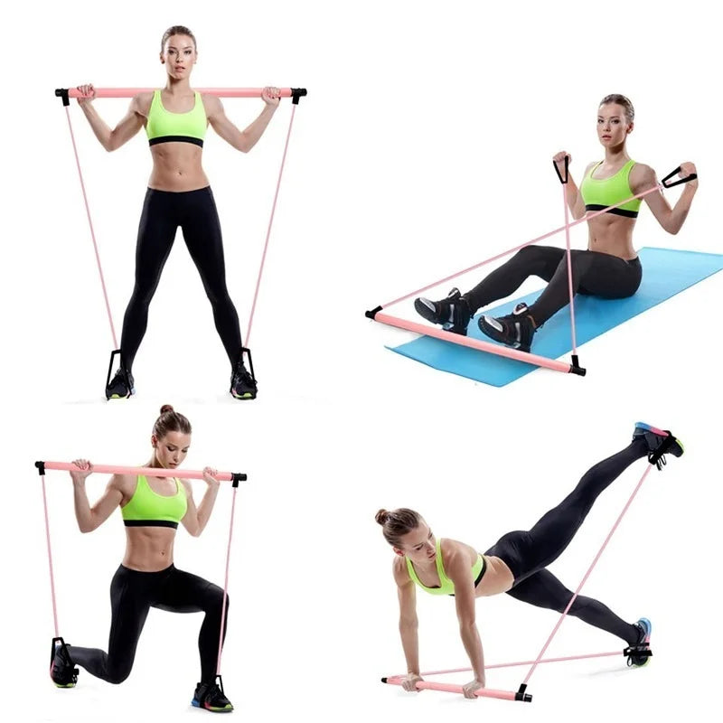 Fitness Yoga Pilates Bar Stick Cross fit Resistance Bands